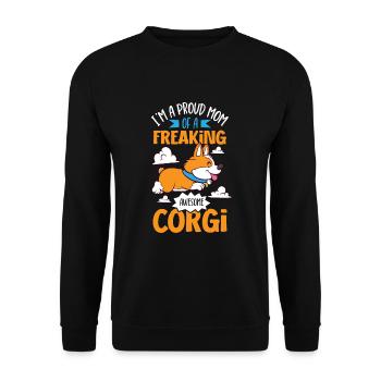 Hund Welsh Corgi Haustier Hund Liebhaber Welpe - Unisex Pullover - Schwarz - Vorne - Alina (178cm) & Michal (187cm)