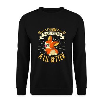 chien gallois corgi animal de compagnie chien amoureux chiot - Sweat-shirt Unisexe - noir - Devant - Alina (178cm) & Michal (187cm)