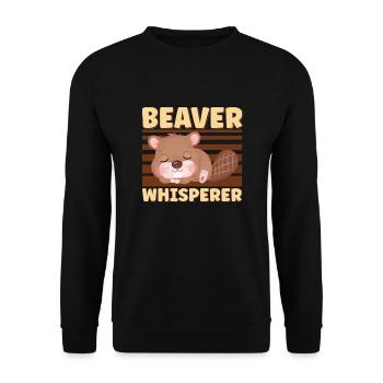 Beaver Fan Beaver Lover Funny Beaver Gift - Unisex Sweatshirt - black - Front - Alina (178cm) & Michal (187cm)