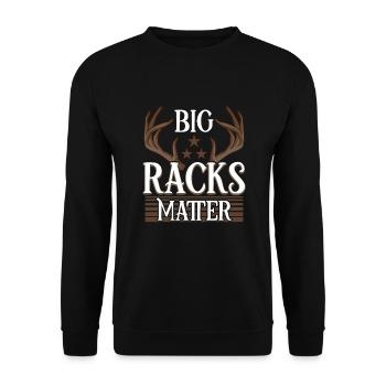 Chasse au cerf Chasseurs de cerfs Saison de chasse au chevreuil Chasse au chevreuil - Sweat-shirt Unisexe - noir - Devant - Alina (178cm) & Michal (187cm)