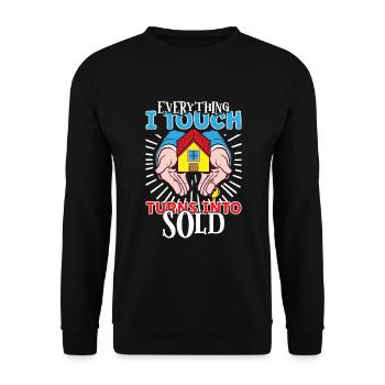 Real Estate Agent Realtor Home Closing Investor - Unisex Sweatshirt - black - Front - Alina (178cm) & Michal (187cm)