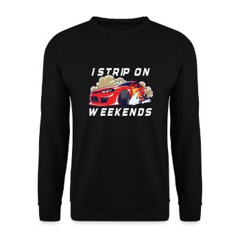 Race Car Dirt Track Racing Funny Racer Race Car - Unisex Sweatshirt - black - Front - Alina (178cm) & Michal (187cm)