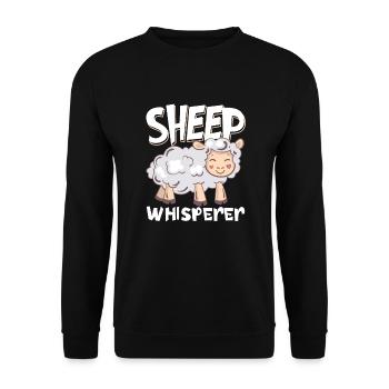 Funny Sheep Barn Farmer Farming Sheep Lover - Unisex Sweatshirt - black - Front - Alina (178cm) & Michal (187cm)