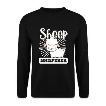 Funny Sheep Barn Farmer Farming Sheep Lover - Unisex Sweatshirt - black - Front - Alina (178cm) & Michal (187cm)