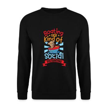 Boating Dad Boat Captain Pontoon Sailor Cruising - Unisex Pullover - Schwarz - Vorne - Alina (178cm) & Michal (187cm)