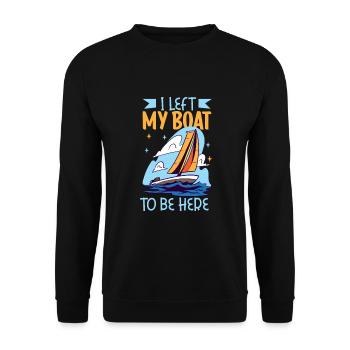 Bateau papa Capitaine Pontoon Sailor Croisière - Sweat-shirt Unisexe - noir - Devant - Alina (178cm) & Michal (187cm)