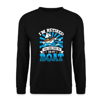 Bateau papa Capitaine Pontoon Sailor Croisière - Sweat-shirt Unisexe - noir - Devant - Alina (178cm) & Michal (187cm)