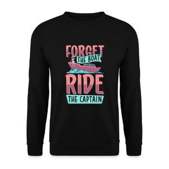 Bateau papa Capitaine Pontoon Sailor Croisière - Sweat-shirt Unisexe - noir - Devant - Alina (178cm) & Michal (187cm)