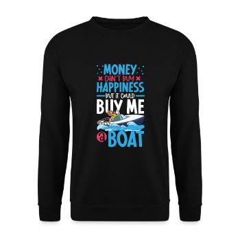 Boating Dad Boat Captain Pontoon Sailor Cruising - Unisex Pullover - Schwarz - Vorne - Alina (178cm) & Michal (187cm)