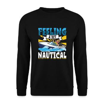 Boating Dad Boat Captain Pontoon Sailor Cruising - Unisex Pullover - Schwarz - Vorne - Alina (178cm) & Michal (187cm)