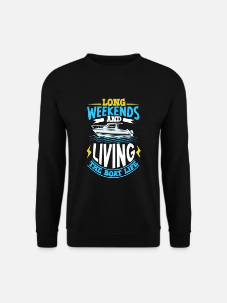 Boating Dad Boat Captain Pontoon Sailor Cruising - Unisex Pullover - Schwarz