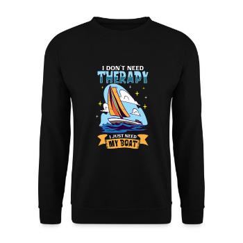 Boating Dad Boat Captain Pontoon Sailor Cruising - Unisex Pullover - Schwarz - Vorne - Alina (178cm) & Michal (187cm)