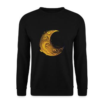 Mondphasen Vollmond Sterne Raum Mond Nacht - Unisex Pullover - Schwarz - Vorne - Alina (178cm) & Michal (187cm)