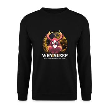 Owl Quote Owl Owl Lover Insomnia meme Late night - Unisex Pullover - Schwarz - Vorne - Alina (178cm) & Michal (187cm)