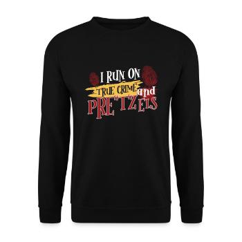 True Crime Murder Spy Crime Interest Gift Idea - Unisex Pullover - Schwarz - Vorne - Alina (178cm) & Michal (187cm)
