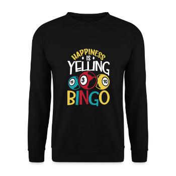 Jeu de cartes de bingo Grand-mère Joueur de bingo Cartes de bingo - Sweat-shirt Unisexe - noir - Devant - Alina (178cm) & Michal (187cm)