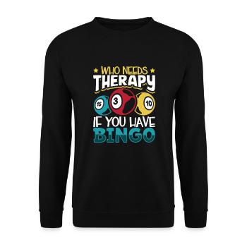 Jeu de cartes de bingo Grand-mère Joueur de bingo Cartes de bingo - Sweat-shirt Unisexe - noir - Devant - Alina (178cm) & Michal (187cm)