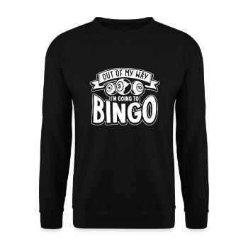 Jeu de cartes de bingo Grand-mère Joueur de bingo Cartes de bingo - Sweat-shirt Unisexe - noir - Devant - Alina (178cm) & Michal (187cm)