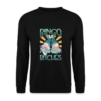 Jeu de cartes de bingo Grand-mère Joueur de bingo Cartes de bingo - Sweat-shirt Unisexe - noir - Devant - Alina (178cm) & Michal (187cm)
