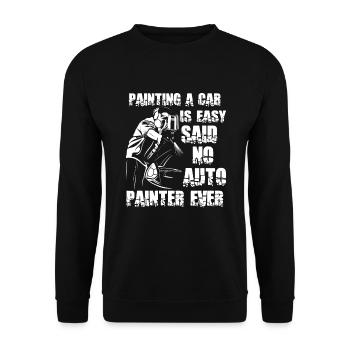 Peintre de voiture Peintre de carrosserie de voiture Mécanicien de voiture - Sweat-shirt Unisexe - noir - Devant - Alina (178cm) & Michal (187cm)