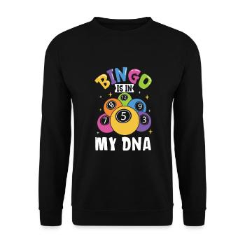 Jeu de cartes de bingo Grand-mère Joueur de bingo Cartes de bingo - Sweat-shirt Unisexe - noir - Devant - Alina (178cm) & Michal (187cm)