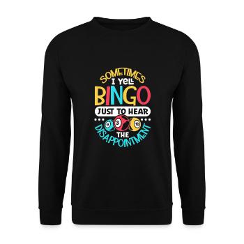 Jeu de cartes de bingo Grand-mère Joueur de bingo Cartes de bingo - Sweat-shirt Unisexe - noir - Devant - Alina (178cm) & Michal (187cm)