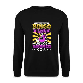 Jeu de cartes de bingo Grand-mère Joueur de bingo Cartes de bingo - Sweat-shirt Unisexe - noir - Devant - Alina (178cm) & Michal (187cm)