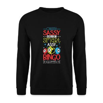 Jeu de cartes de bingo Grand-mère Joueur de bingo Cartes de bingo - Sweat-shirt Unisexe - noir - Devant - Alina (178cm) & Michal (187cm)