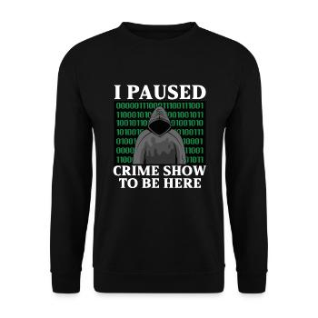 True Crime Murder Spy Crime Interest Gift Idea - Unisex Pullover - Schwarz - Vorne - Alina (178cm) & Michal (187cm)