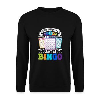 Jeu de cartes de bingo Grand-mère Joueur de bingo Cartes de bingo - Sweat-shirt Unisexe - noir - Devant - Alina (178cm) & Michal (187cm)