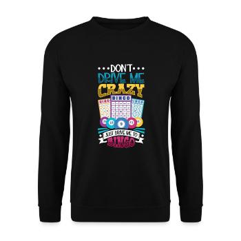 Jeu de cartes de bingo Grand-mère Joueur de bingo Cartes de bingo - Sweat-shirt Unisexe - noir - Devant - Alina (178cm) & Michal (187cm)
