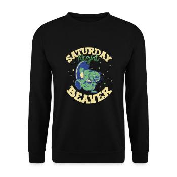 Beaver Fan Beaver Lovers Funny Beaver Gift - Unisex Sweatshirt - black - Front - Alina (178cm) & Michal (187cm)