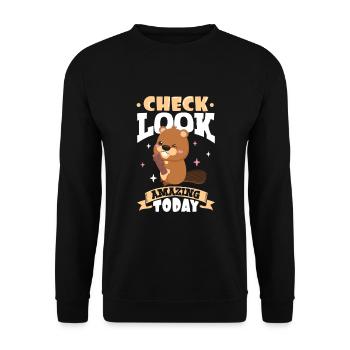 Beaver Fan Beaver Lover Funny Beaver Gift - Unisex Sweatshirt - black - Front - Alina (178cm) & Michal (187cm)