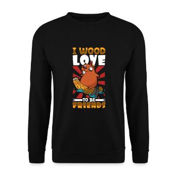 Beaver Fan Beaver Lover Funny Beaver Gift - Unisex Sweatshirt - black - Front - Alina (178cm) & Michal (187cm)
