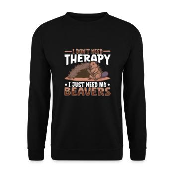 Beaver Fan Beaver Lover Funny Beaver Gift - Unisex Sweatshirt - black - Front - Alina (178cm) & Michal (187cm)