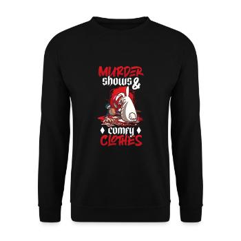 True Crime Murder Spy Crime Interest Gift Idea - Unisex Pullover - Schwarz - Vorne - Alina (178cm) & Michal (187cm)