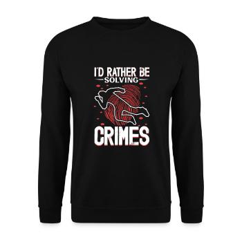 True Crime Murder Spy Crime Interest Gift Idea - Unisex Pullover - Schwarz - Vorne - Alina (178cm) & Michal (187cm)