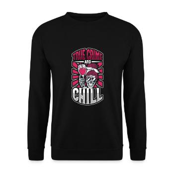 True Crime Murder Spy Crime Interest Gift Idea - Unisex Pullover - Schwarz - Vorne - Alina (178cm) & Michal (187cm)