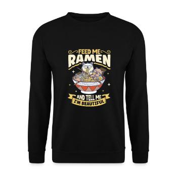 Ramen Fan Japanese Food Ramen Girl Japanese Noodle - Unisex Pullover - Schwarz - Vorne - Alina (178cm) & Michal (187cm)