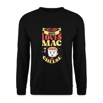 MAC AND CHEESE GIFT: powered by mac & cheese - Unisex Sweatshirt - black - Front - Alina (178cm) & Michal (187cm)