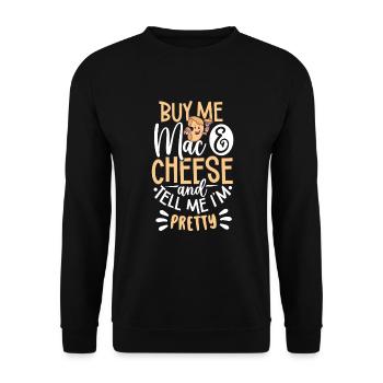 MAC AND CHEESE GIFT: powered by mac & cheese - Unisex Sweatshirt - black - Front - Alina (178cm) & Michal (187cm)