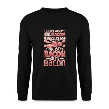 Amateurs de bacon Drôle bacon Nourriture célèbre Keto - Sweat-shirt Unisexe - noir - Devant - Alina (178cm) & Michal (187cm)