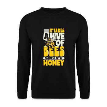Apiculture apiculteur apiculteur rucher - Sweat-shirt Unisexe - noir - Devant - Alina (178cm) & Michal (187cm)