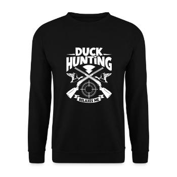 Duck Hunt Duck Hunter Bird Hunting Duck Hunting - Unisex Sweatshirt - black - Front - Alina (178cm) & Michal (187cm)