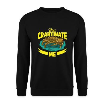 Crab crab crab whisperer crab hunting fisherman - Unisex Sweatshirt - black - Front - Alina (178cm) & Michal (187cm)