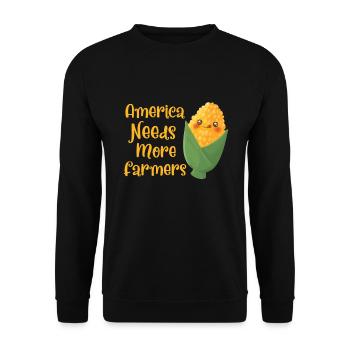 Funny Farmer Funny Farming Tractor Country Life - Unisex Sweatshirt - black - Front - Alina (178cm) & Michal (187cm)
