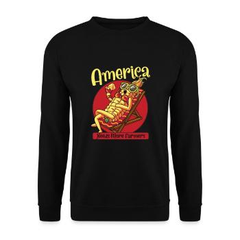 Funny Farmer Funny Farming Tractor Country Life - Unisex Sweatshirt - black - Front - Alina (178cm) & Michal (187cm)