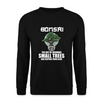 Bonsai Japan Silhouette Gardener Gardening Lover - Unisex Sweatshirt - black - Front - Alina (178cm) & Michal (187cm)