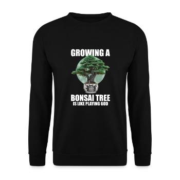 Bonsai Japan Silhouette Gardener Gardening Lover - Unisex Sweatshirt - black - Front - Alina (178cm) & Michal (187cm)