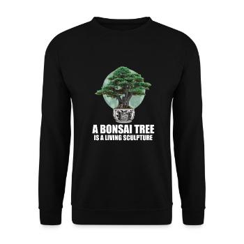 Bonsai Japan Silhouette Gardener Gardening Lover - Unisex Sweatshirt - black - Front - Alina (178cm) & Michal (187cm)